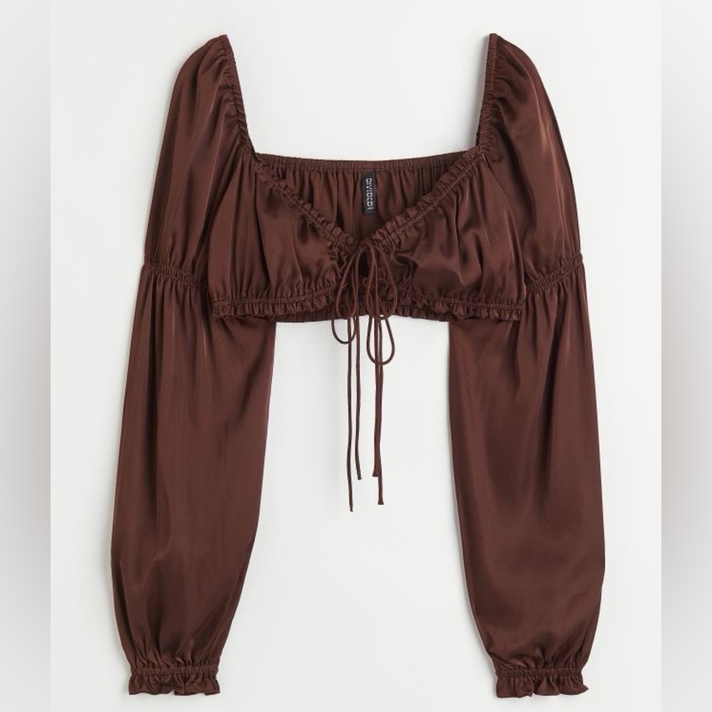 H&M Silky Brown crop-top